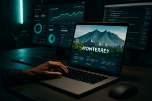 Diseñador web profesional trabajando en computadora en Monterrey