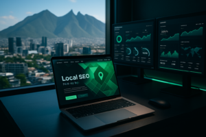 Diseñador web creando landing page para captar clientes en Monterrey