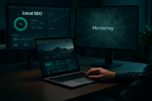Diseñador web profesional optimizando SEO local para negocios en Monterrey