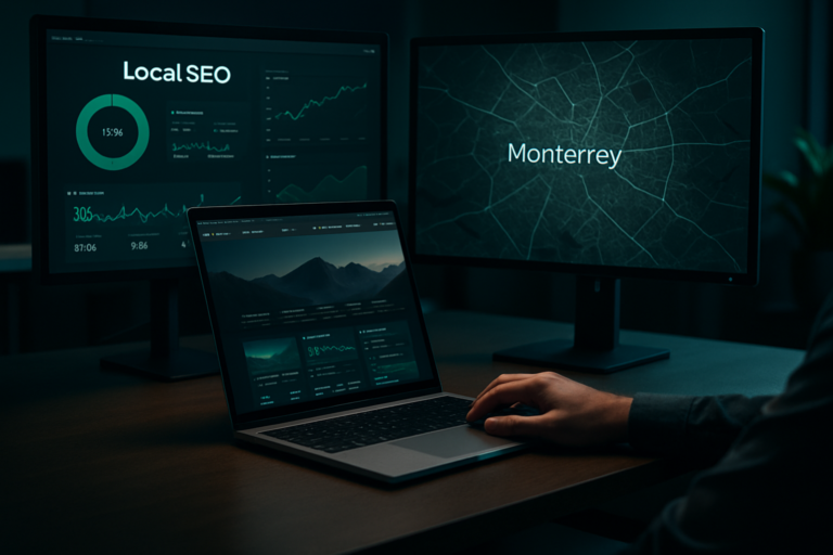 Diseñador web profesional optimizando SEO local para negocios en Monterrey
